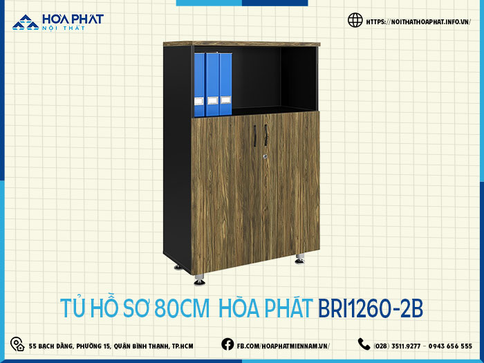 Tủ hồ sơ 80cm Hòa Phát BRI1260-2B