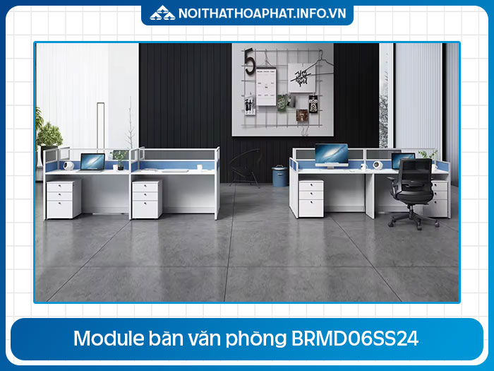 Module bàn văn phòng 4 chỗ BRMD06SS24