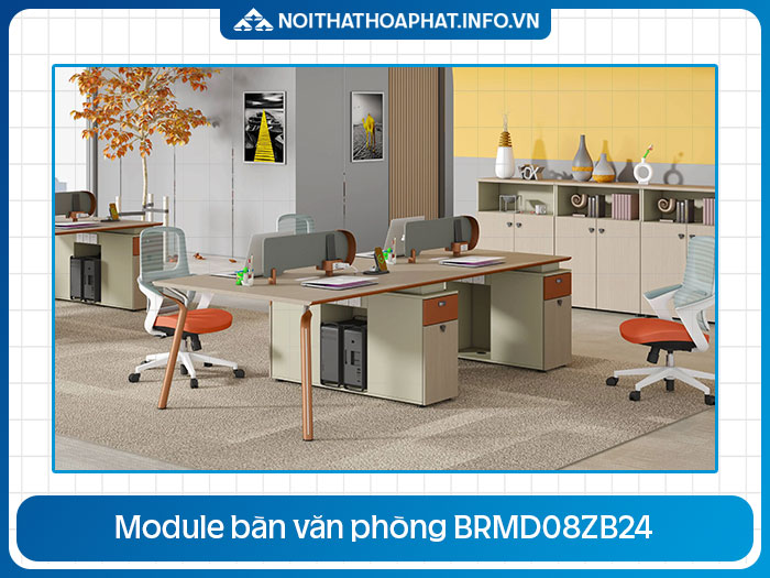 Module bàn văn phòng 4 chỗ BRMD08ZB24