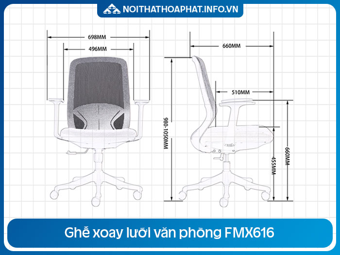 Ghế xoay lưới lưng trung FMX616