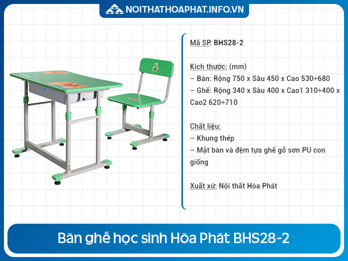 bàn ghế học sinh mini BHS28-2