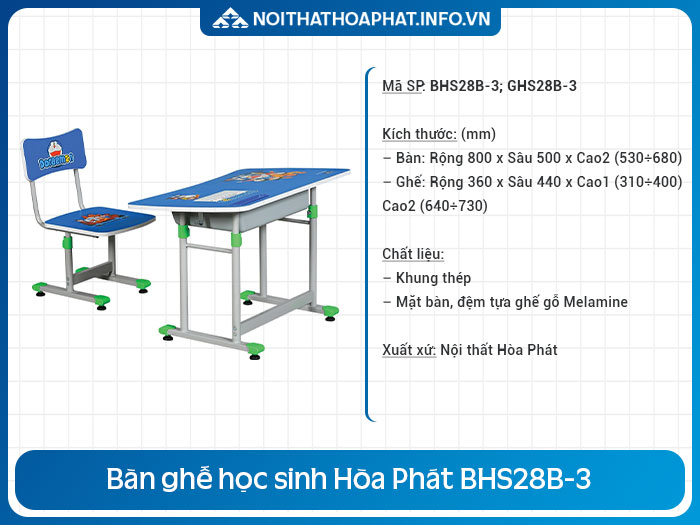 bàn ghế học sinh mini BHS28B-3