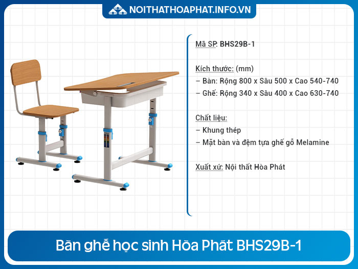 bàn ghế học sinh mini BHS29B-1