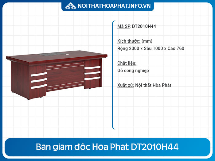 Bàn giám đốc Hòa Phát 2m DT2010H44