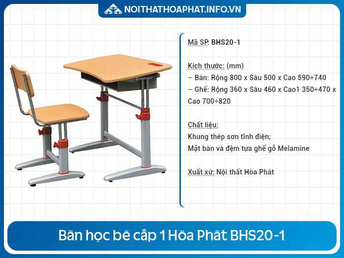 Bộ bàn học bé cấp 1 BHS20-1