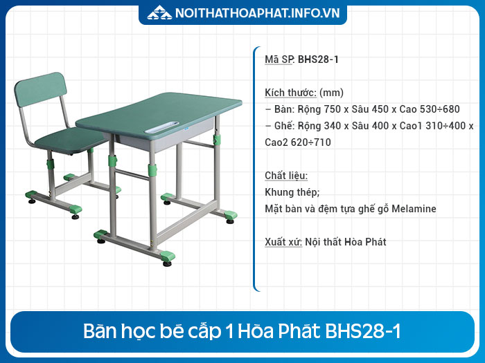 Bộ bàn học bé cấp 1 BHS28-1