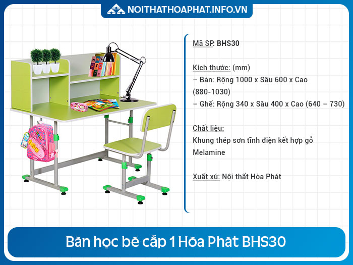 Bộ bàn học bé cấp 1 BHS30