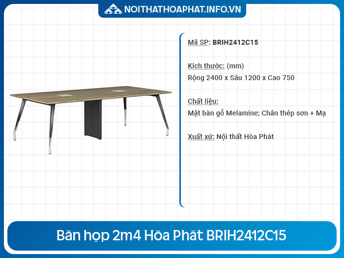 Bàn họp 2m4 giá rẻ BRIH2412C15