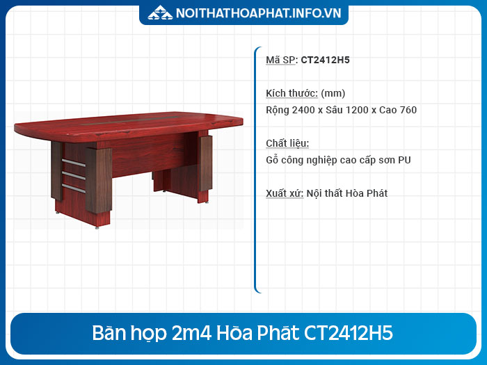 Bàn họp 2m4 giá rẻ CT2412H5