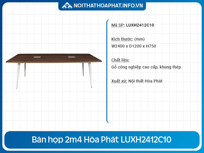 Bàn họp 2m4 giá rẻ LUXH2412C10