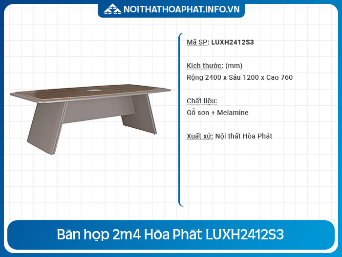 Bàn họp 2m4 giá rẻ LUXH2412S3