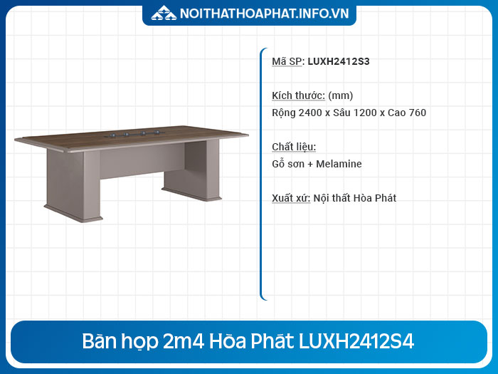 Bàn họp 2m4 giá rẻ LUXH2412S4