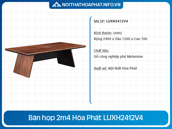 Bàn họp 2m4 giá rẻ LUXH2412V4