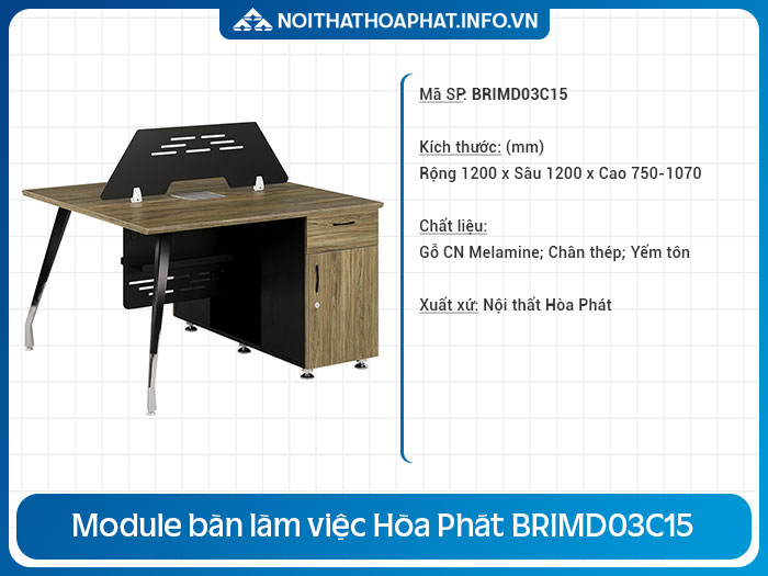 Bàn nhân viên có vách ngăn BRIMD03C15