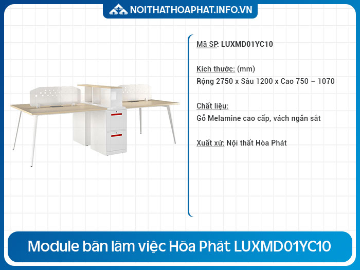 Bàn nhân viên có vách ngăn LUXMD01YC10