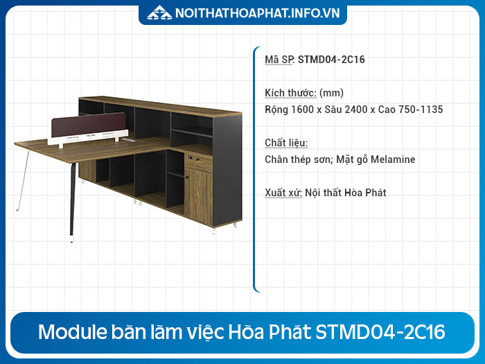 Bàn nhân viên có vách ngăn STMD04-2C16