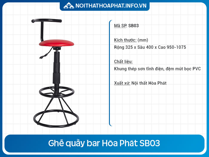 Ghế cao quầy bar giá rẻ SB03