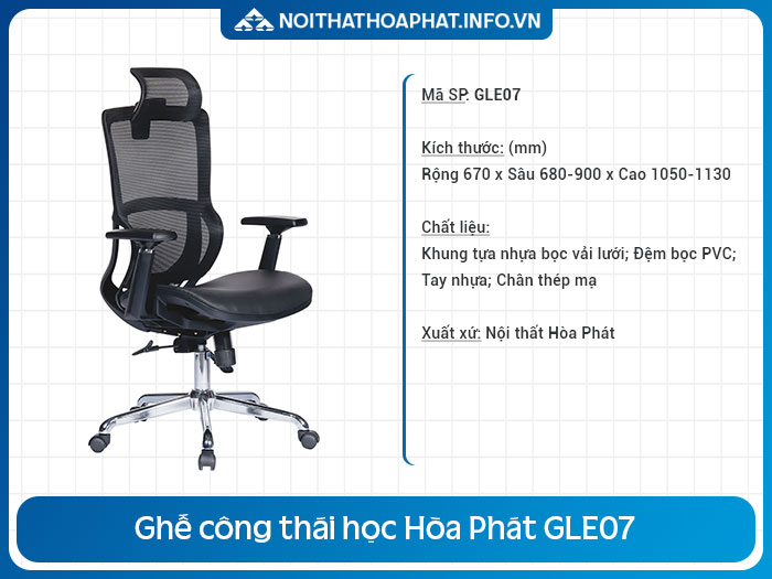 ghế công thái học dưới 5 triệu GLE07