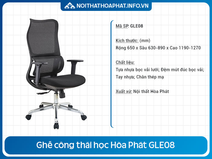 ghế công thái học dưới 5 triệu GLE08