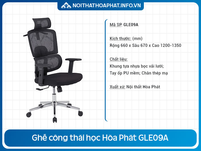 ghế công thái học dưới 5 triệu GLE09A