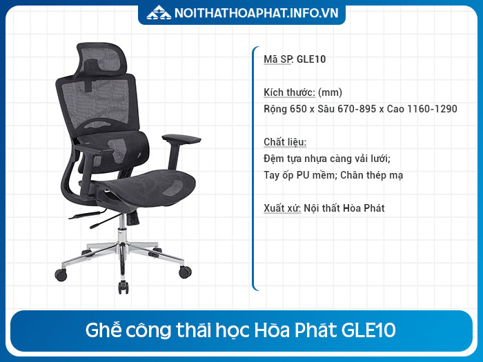 ghế công thái học dưới 5 triệu GLE10