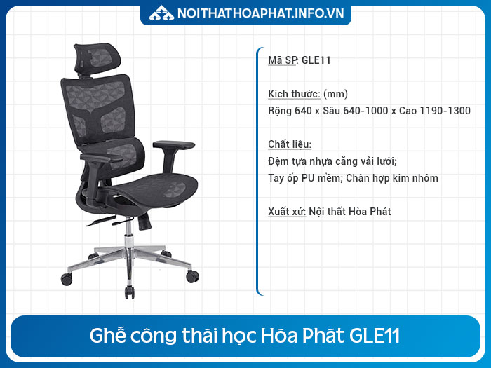 ghế công thái học dưới 5 triệu GLE11