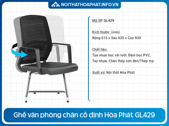 ghế văn phòng chân cố định GL429