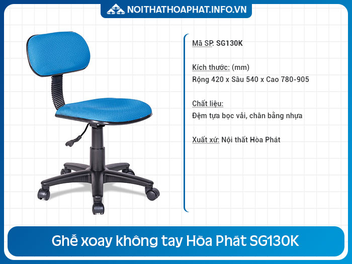 ghế xoay văn phòng không tay SG130K