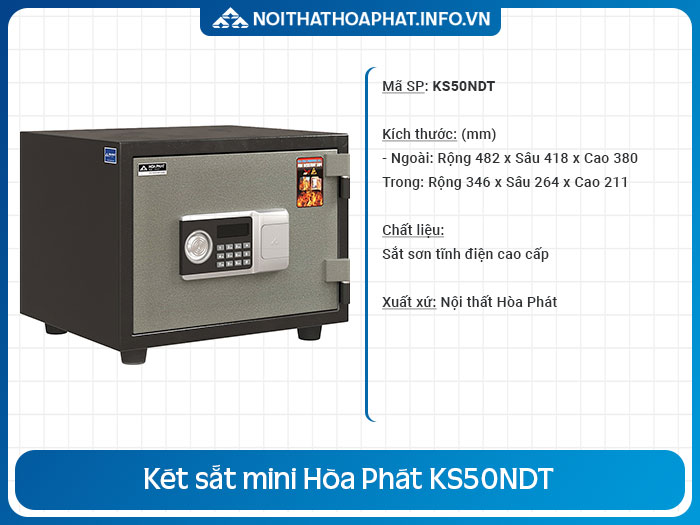 Két sắt chống cháy mini KS50NDT