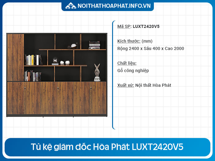 Tủ kệ phòng giám đốc LUXT2420V5