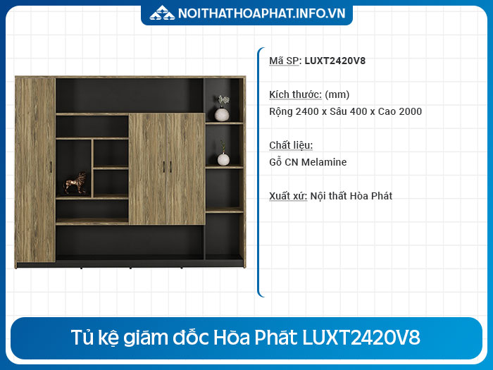 Tủ kệ phòng giám đốc LUXT2420V8