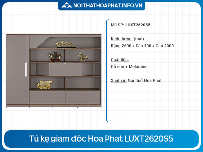 Tủ kệ phòng giám đốc LUXT2620S5