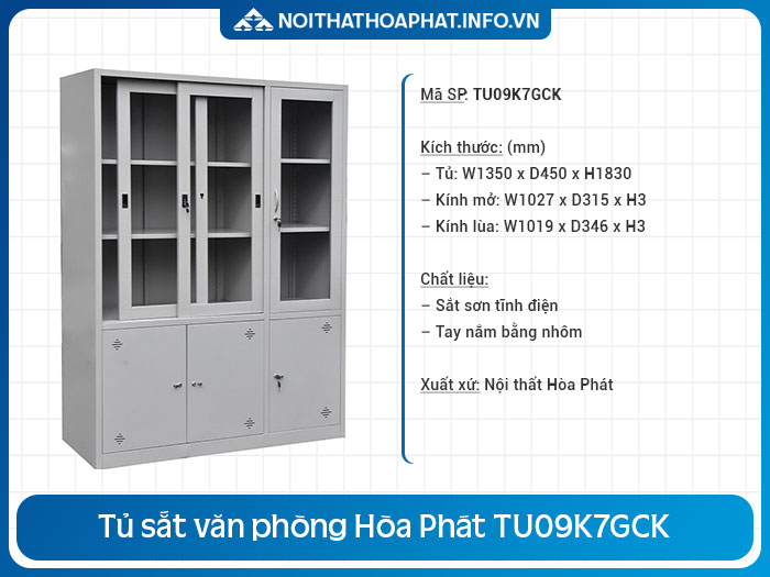 tủ tài liệu sắt 3 cánh TU09K7GCK