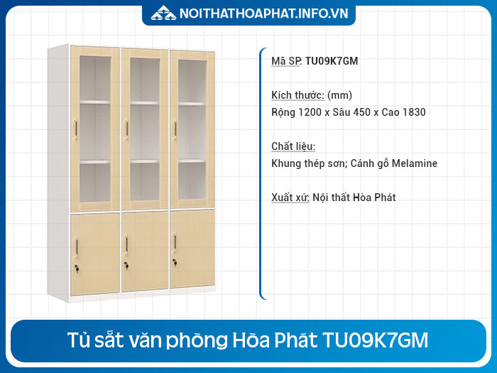 tủ tài liệu sắt 3 cánh TU09K7GM