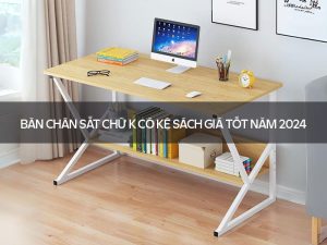 Bàn chân sắt chữ K có kệ sách