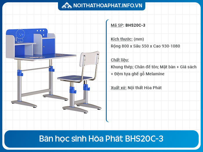 bàn học dành cho bé trai BHS20C-3