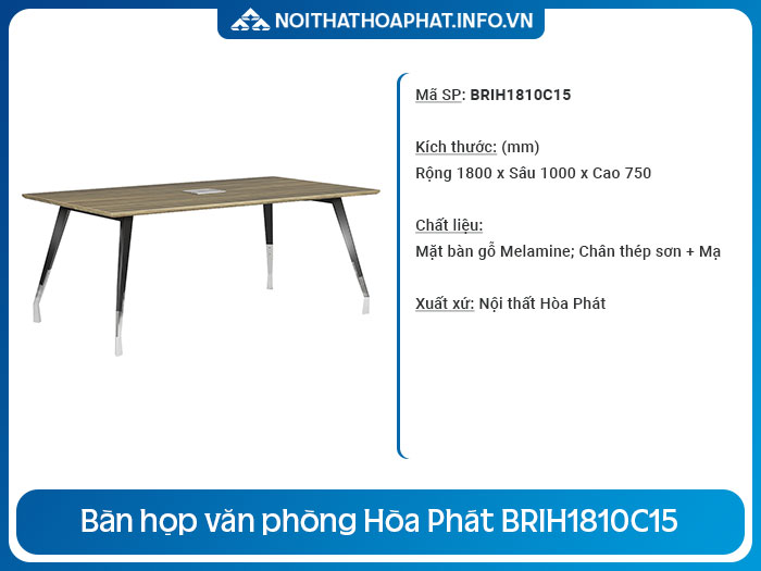 bàn họp văn phòng cỡ nhỏ BRIH1810C15