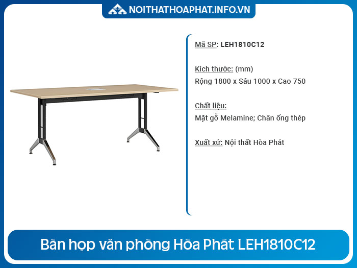 bàn họp văn phòng cỡ nhỏ LEH1810C12