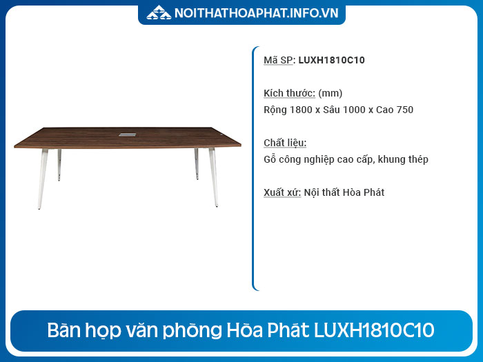 bàn họp văn phòng cỡ nhỏ LUXH1810C10