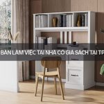 bàn làm việc tại nhà có giá sách