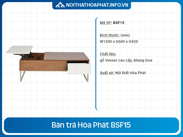 Bàn trà decor phòng khách BSF15