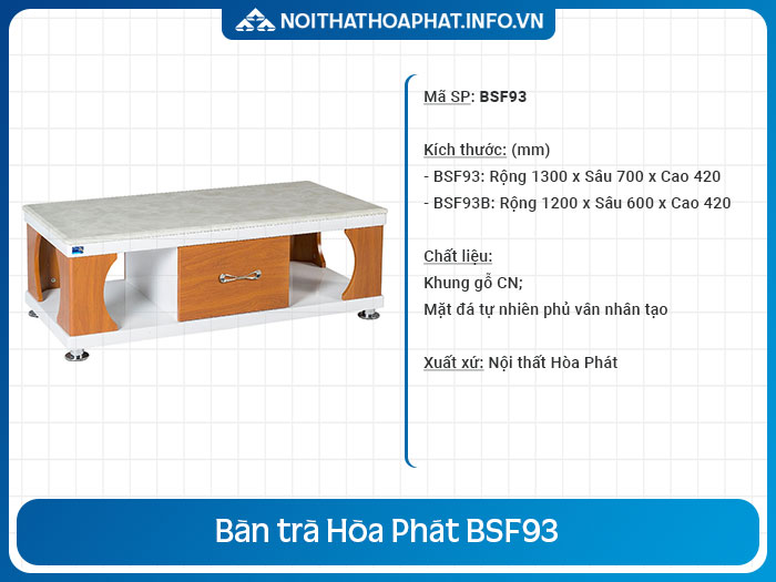 Bàn trà decor phòng khách BSF93