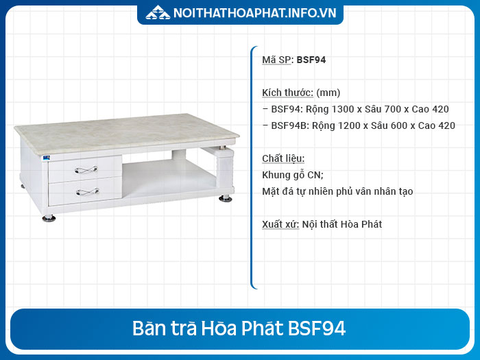 Bàn trà decor phòng khách BSF94