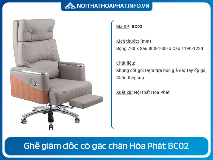 Ghế giám đốc có gác chân BC02