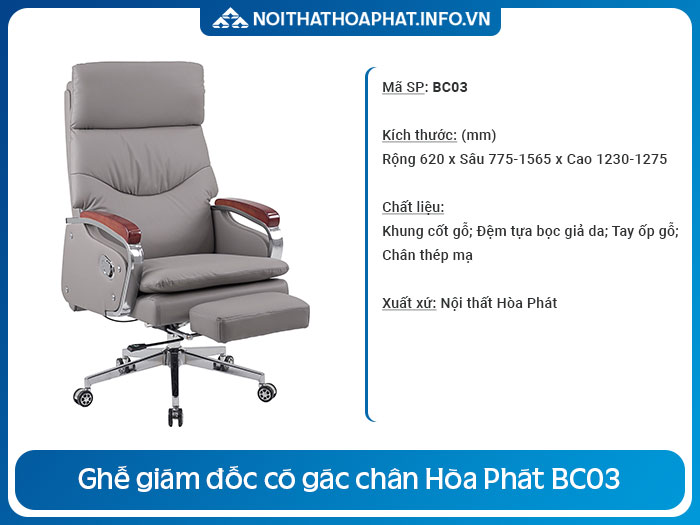 Ghế giám đốc có gác chân BC03