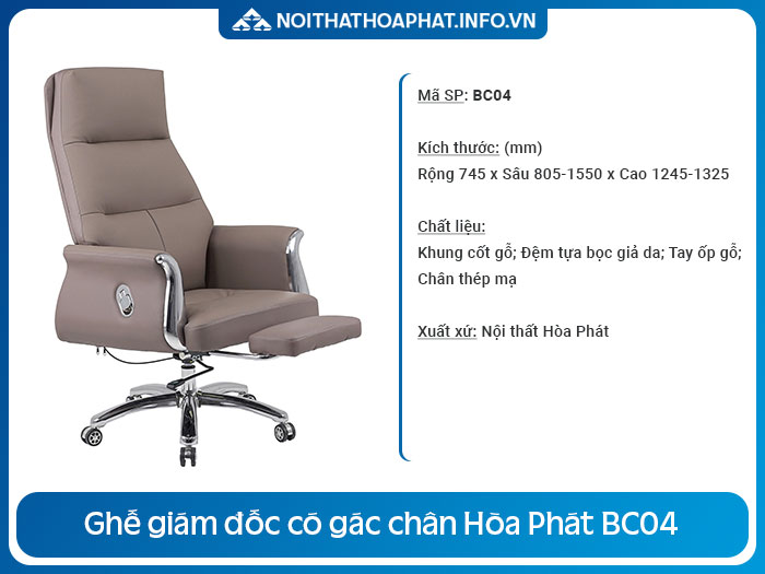 Ghế giám đốc có gác chân BC04