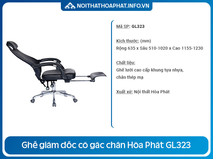 Ghế giám đốc có gác chân GL323