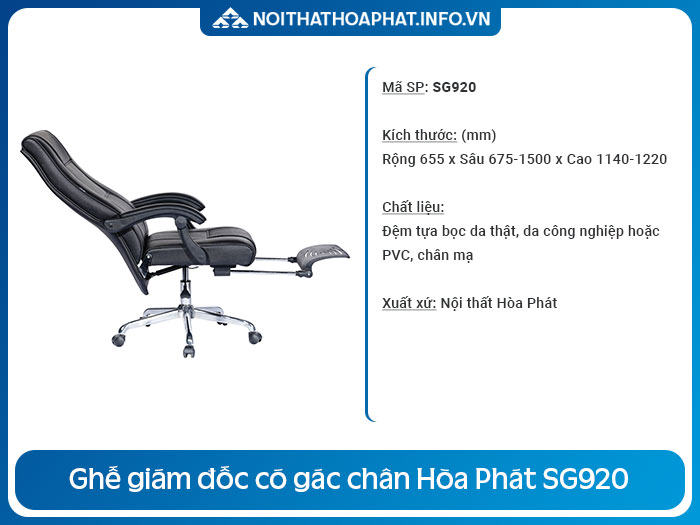 Ghế giám đốc có gác chân SG920