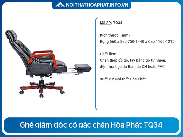 Ghế giám đốc có gác chân TQ34