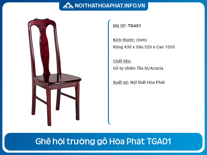 Ghế gỗ hội trường giá rẻ TGA01